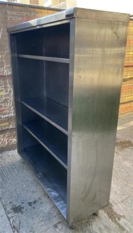 Ντουλάπα Ανοξείδωτη Με 3 Ράφια Χωρίς Πόρτες 130x44x171Cm Μεταχειρισμένο